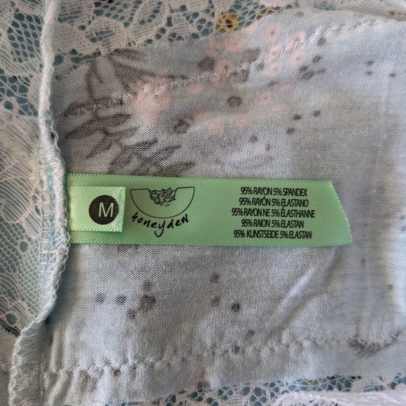 Honeydew Intimates Ahna Chemise Keyhole Lace Back Mint Tea Floral M - Picture 11 of 12